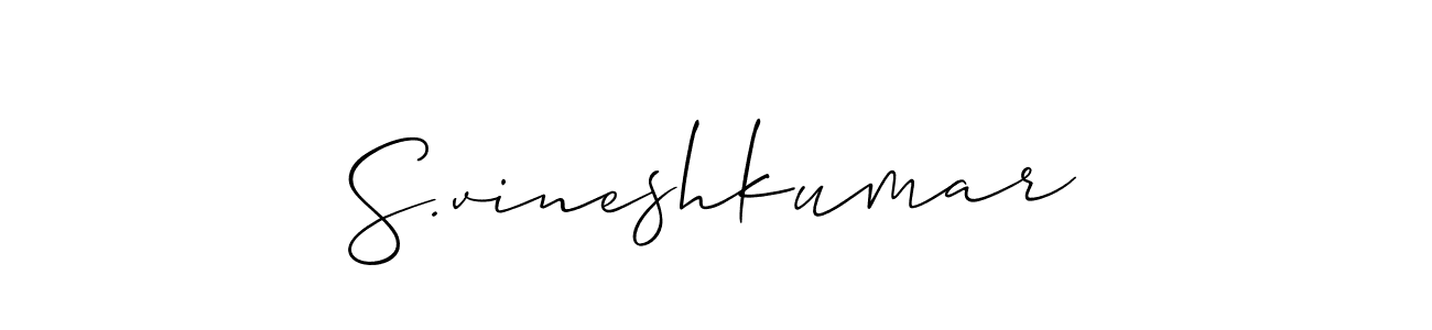 Make a beautiful signature design for name S.vineshkumar. With this signature (Allison_Script) style, you can create a handwritten signature for free. S.vineshkumar signature style 2 images and pictures png