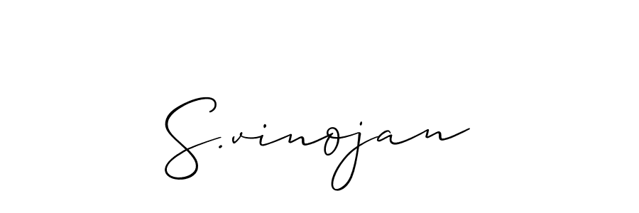 It looks lik you need a new signature style for name S.vinojan. Design unique handwritten (Allison_Script) signature with our free signature maker in just a few clicks. S.vinojan signature style 2 images and pictures png