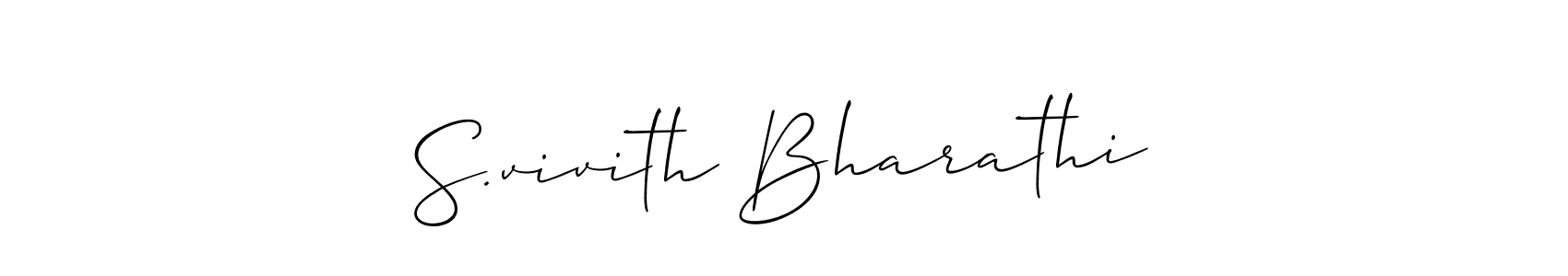 This is the best signature style for the S.vivith Bharathi name. Also you like these signature font (Allison_Script). Mix name signature. S.vivith Bharathi signature style 2 images and pictures png