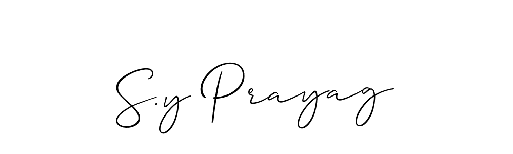 Make a beautiful signature design for name S.y Prayag. With this signature (Allison_Script) style, you can create a handwritten signature for free. S.y Prayag signature style 2 images and pictures png
