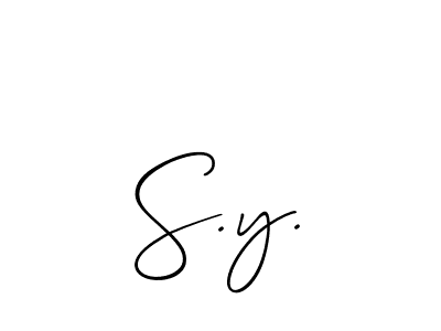Similarly Allison_Script is the best handwritten signature design. Signature creator online .You can use it as an online autograph creator for name S.y.. S.y. signature style 2 images and pictures png
