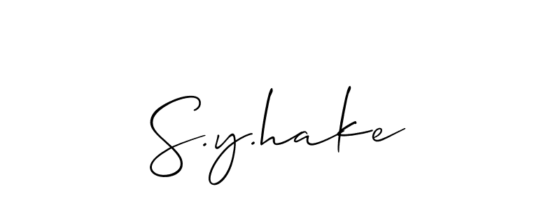 Allison_Script is a professional signature style that is perfect for those who want to add a touch of class to their signature. It is also a great choice for those who want to make their signature more unique. Get S.y.hake name to fancy signature for free. S.y.hake signature style 2 images and pictures png