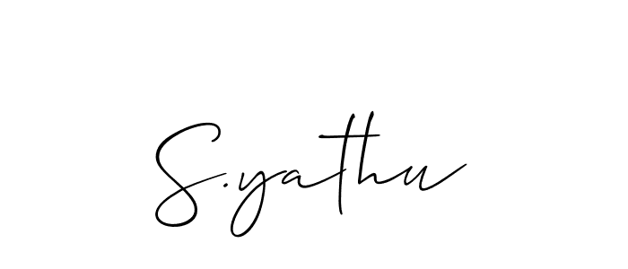 It looks lik you need a new signature style for name S.yathu. Design unique handwritten (Allison_Script) signature with our free signature maker in just a few clicks. S.yathu signature style 2 images and pictures png