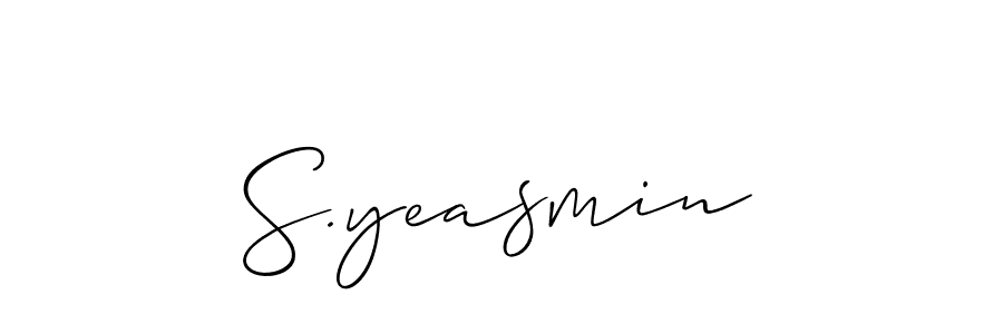 if you are searching for the best signature style for your name S.yeasmin. so please give up your signature search. here we have designed multiple signature styles  using Allison_Script. S.yeasmin signature style 2 images and pictures png