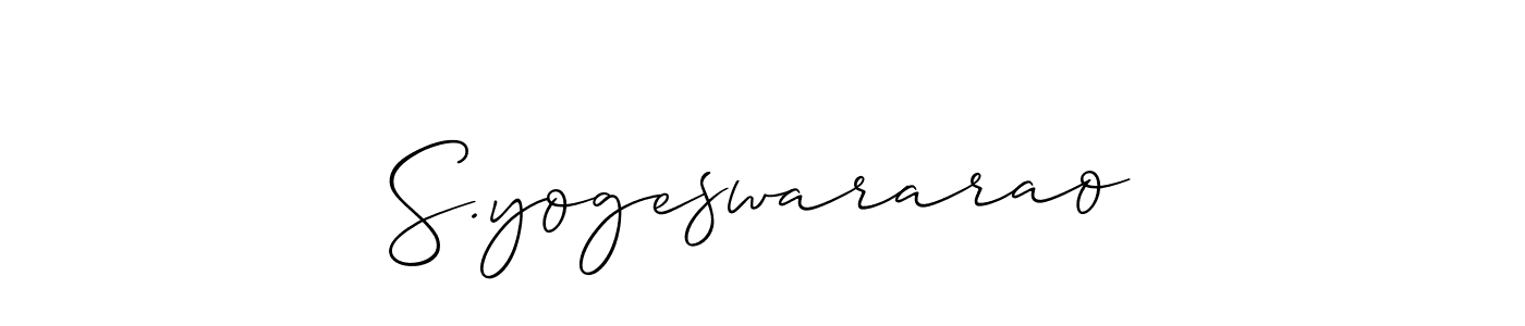 Create a beautiful signature design for name S.yogeswararao. With this signature (Allison_Script) fonts, you can make a handwritten signature for free. S.yogeswararao signature style 2 images and pictures png