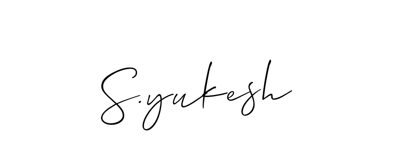 Use a signature maker to create a handwritten signature online. With this signature software, you can design (Allison_Script) your own signature for name S.yukesh. S.yukesh signature style 2 images and pictures png