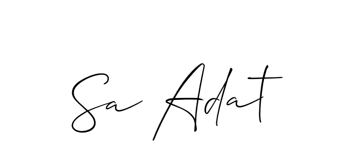 How to Draw Sa Adat signature style? Allison_Script is a latest design signature styles for name Sa Adat. Sa Adat signature style 2 images and pictures png
