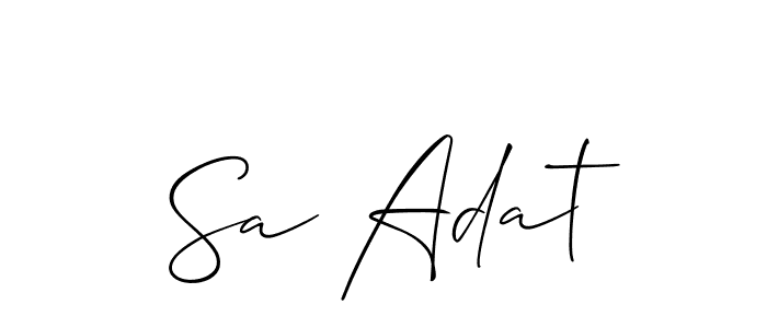 Check out images of Autograph of Sa Adat name. Actor Sa Adat Signature Style. Allison_Script is a professional sign style online. Sa Adat signature style 2 images and pictures png