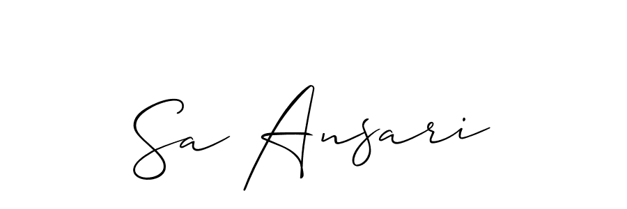 How to Draw Sa Ansari signature style? Allison_Script is a latest design signature styles for name Sa Ansari. Sa Ansari signature style 2 images and pictures png