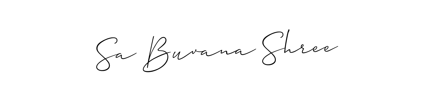 Make a beautiful signature design for name Sa Buvana Shree. With this signature (Allison_Script) style, you can create a handwritten signature for free. Sa Buvana Shree signature style 2 images and pictures png