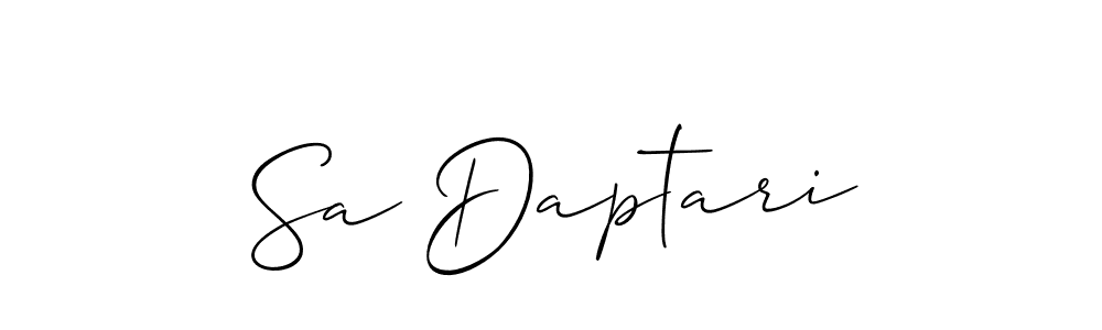 You should practise on your own different ways (Allison_Script) to write your name (Sa Daptari) in signature. don't let someone else do it for you. Sa Daptari signature style 2 images and pictures png