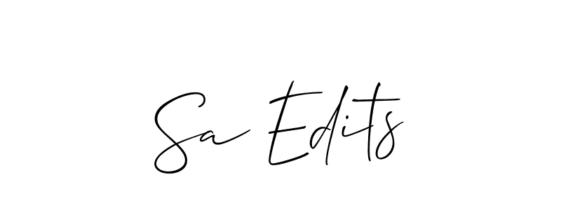 Use a signature maker to create a handwritten signature online. With this signature software, you can design (Allison_Script) your own signature for name Sa Edits. Sa Edits signature style 2 images and pictures png