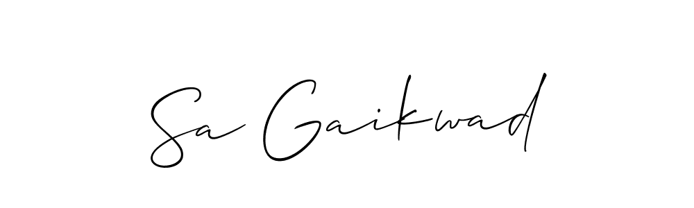 How to make Sa Gaikwad name signature. Use Allison_Script style for creating short signs online. This is the latest handwritten sign. Sa Gaikwad signature style 2 images and pictures png