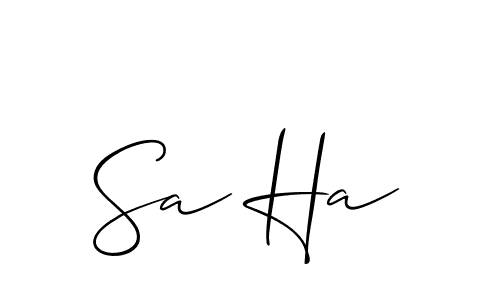 Use a signature maker to create a handwritten signature online. With this signature software, you can design (Allison_Script) your own signature for name Sa Ha. Sa Ha signature style 2 images and pictures png