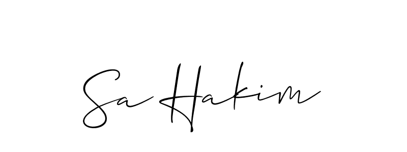 Also You can easily find your signature by using the search form. We will create Sa Hakim name handwritten signature images for you free of cost using Allison_Script sign style. Sa Hakim signature style 2 images and pictures png