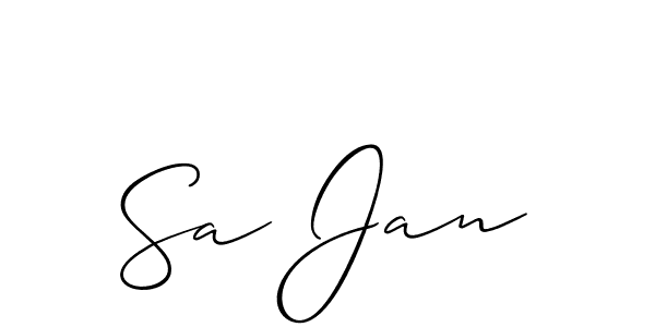 Use a signature maker to create a handwritten signature online. With this signature software, you can design (Allison_Script) your own signature for name Sa Jan. Sa Jan signature style 2 images and pictures png