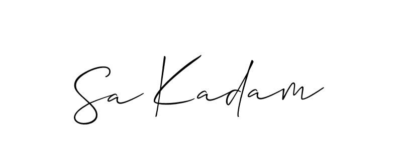 It looks lik you need a new signature style for name Sa Kadam. Design unique handwritten (Allison_Script) signature with our free signature maker in just a few clicks. Sa Kadam signature style 2 images and pictures png