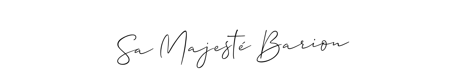 Make a beautiful signature design for name Sa Majesté Barion. With this signature (Allison_Script) style, you can create a handwritten signature for free. Sa Majesté Barion signature style 2 images and pictures png