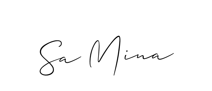 Use a signature maker to create a handwritten signature online. With this signature software, you can design (Allison_Script) your own signature for name Sa Mina. Sa Mina signature style 2 images and pictures png
