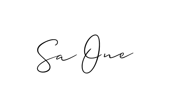 The best way (Allison_Script) to make a short signature is to pick only two or three words in your name. The name Sa One include a total of six letters. For converting this name. Sa One signature style 2 images and pictures png