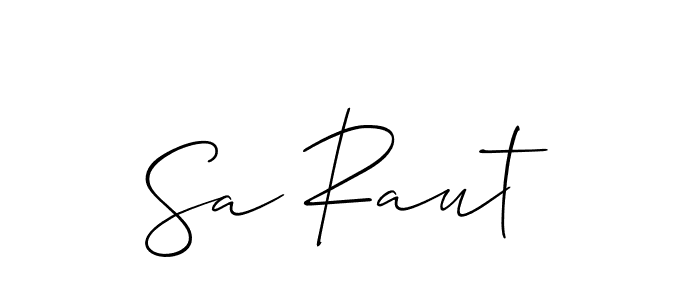 Allison_Script is a professional signature style that is perfect for those who want to add a touch of class to their signature. It is also a great choice for those who want to make their signature more unique. Get Sa Raut name to fancy signature for free. Sa Raut signature style 2 images and pictures png