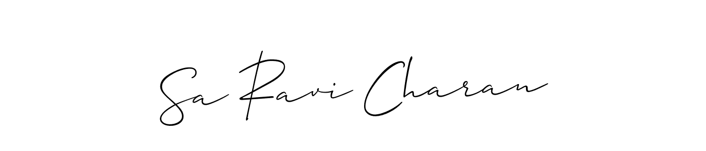 Create a beautiful signature design for name Sa Ravi Charan. With this signature (Allison_Script) fonts, you can make a handwritten signature for free. Sa Ravi Charan signature style 2 images and pictures png