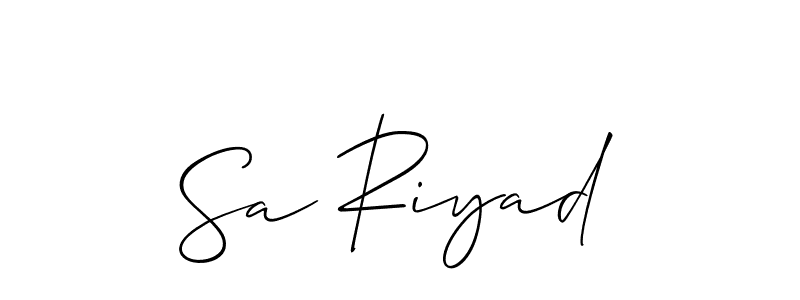 Also we have Sa Riyad name is the best signature style. Create professional handwritten signature collection using Allison_Script autograph style. Sa Riyad signature style 2 images and pictures png