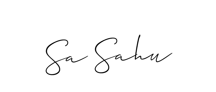 Also You can easily find your signature by using the search form. We will create Sa Sahu name handwritten signature images for you free of cost using Allison_Script sign style. Sa Sahu signature style 2 images and pictures png