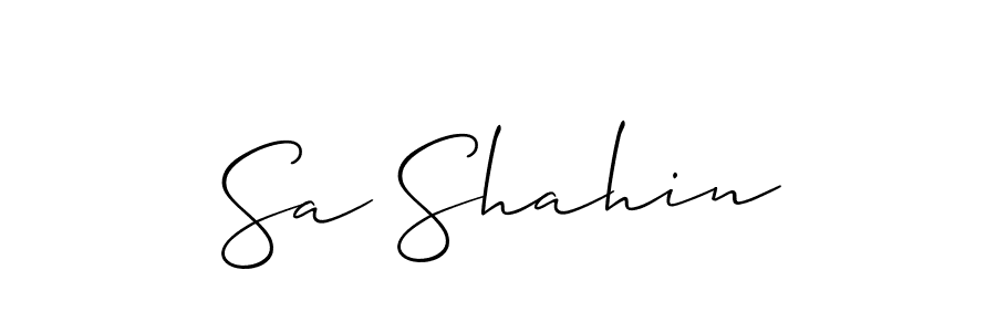 Allison_Script is a professional signature style that is perfect for those who want to add a touch of class to their signature. It is also a great choice for those who want to make their signature more unique. Get Sa Shahin name to fancy signature for free. Sa Shahin signature style 2 images and pictures png