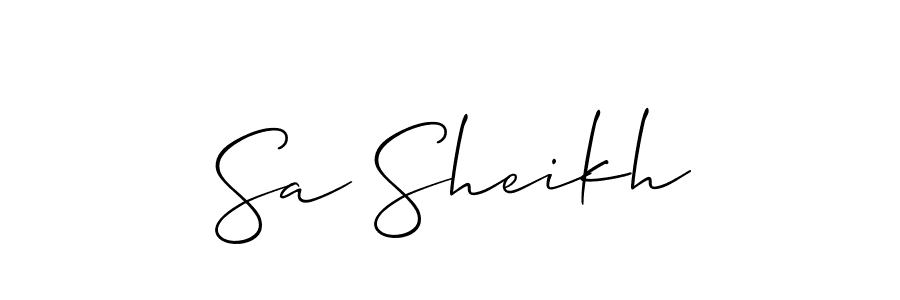 How to Draw Sa Sheikh signature style? Allison_Script is a latest design signature styles for name Sa Sheikh. Sa Sheikh signature style 2 images and pictures png