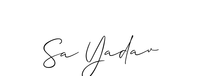 Similarly Allison_Script is the best handwritten signature design. Signature creator online .You can use it as an online autograph creator for name Sa Yadav. Sa Yadav signature style 2 images and pictures png