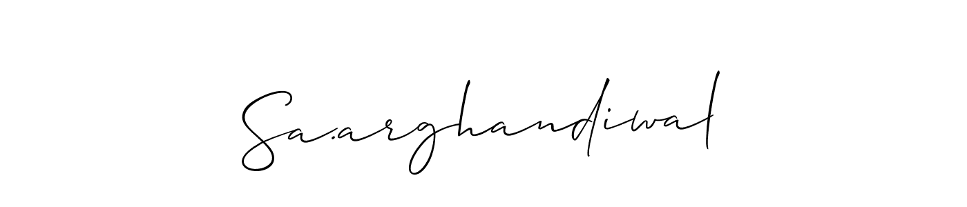 It looks lik you need a new signature style for name Sa.arghandiwal. Design unique handwritten (Allison_Script) signature with our free signature maker in just a few clicks. Sa.arghandiwal signature style 2 images and pictures png