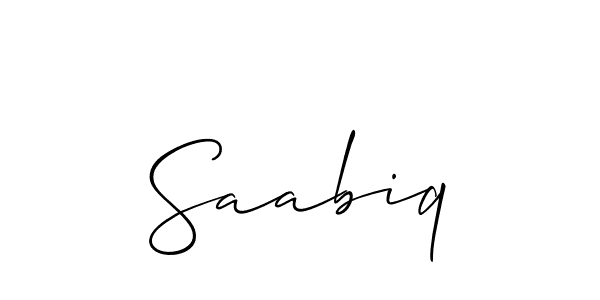 Make a beautiful signature design for name Saabiq. With this signature (Allison_Script) style, you can create a handwritten signature for free. Saabiq signature style 2 images and pictures png