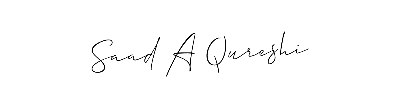 Design your own signature with our free online signature maker. With this signature software, you can create a handwritten (Allison_Script) signature for name Saad A Qureshi. Saad A Qureshi signature style 2 images and pictures png