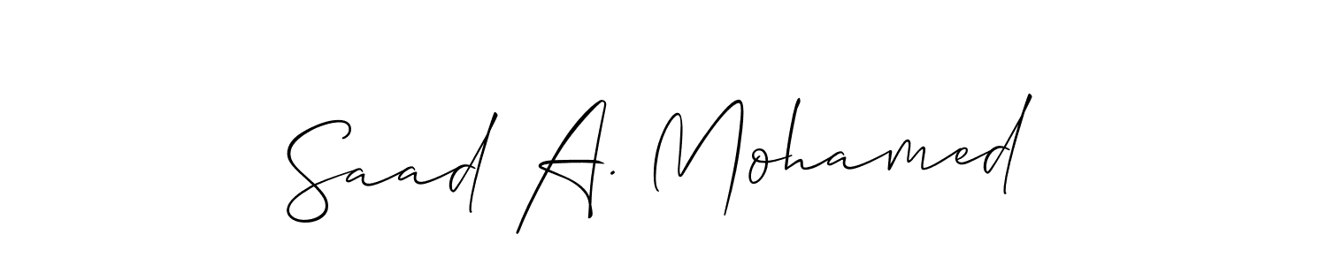 Use a signature maker to create a handwritten signature online. With this signature software, you can design (Allison_Script) your own signature for name Saad A. Mohamed. Saad A. Mohamed signature style 2 images and pictures png