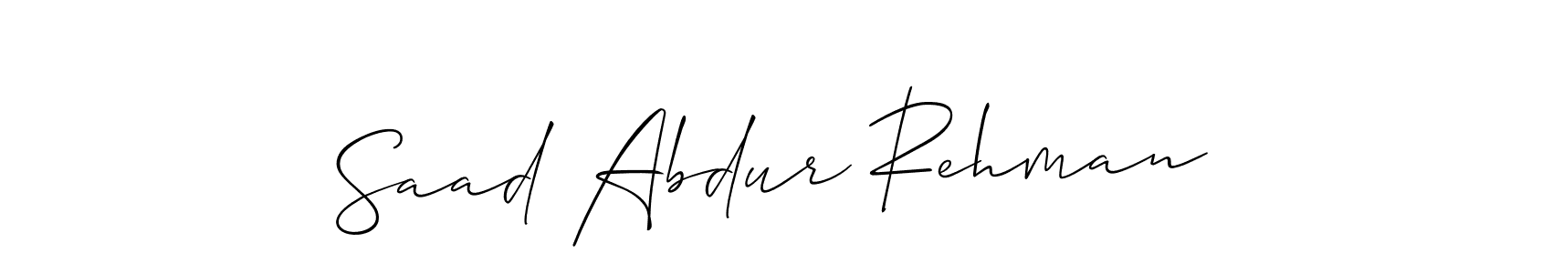 Allison_Script is a professional signature style that is perfect for those who want to add a touch of class to their signature. It is also a great choice for those who want to make their signature more unique. Get Saad Abdur Rehman name to fancy signature for free. Saad Abdur Rehman signature style 2 images and pictures png