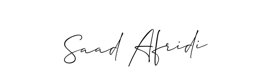 Make a beautiful signature design for name Saad Afridi. With this signature (Allison_Script) style, you can create a handwritten signature for free. Saad Afridi signature style 2 images and pictures png