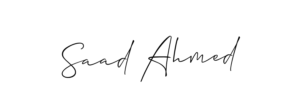 Saad Ahmed stylish signature style. Best Handwritten Sign (Allison_Script) for my name. Handwritten Signature Collection Ideas for my name Saad Ahmed. Saad Ahmed signature style 2 images and pictures png