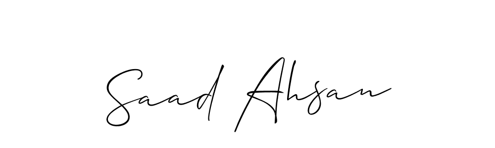 The best way (Allison_Script) to make a short signature is to pick only two or three words in your name. The name Saad Ahsan include a total of six letters. For converting this name. Saad Ahsan signature style 2 images and pictures png