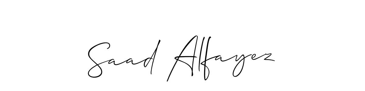 Use a signature maker to create a handwritten signature online. With this signature software, you can design (Allison_Script) your own signature for name Saad Alfayez. Saad Alfayez signature style 2 images and pictures png