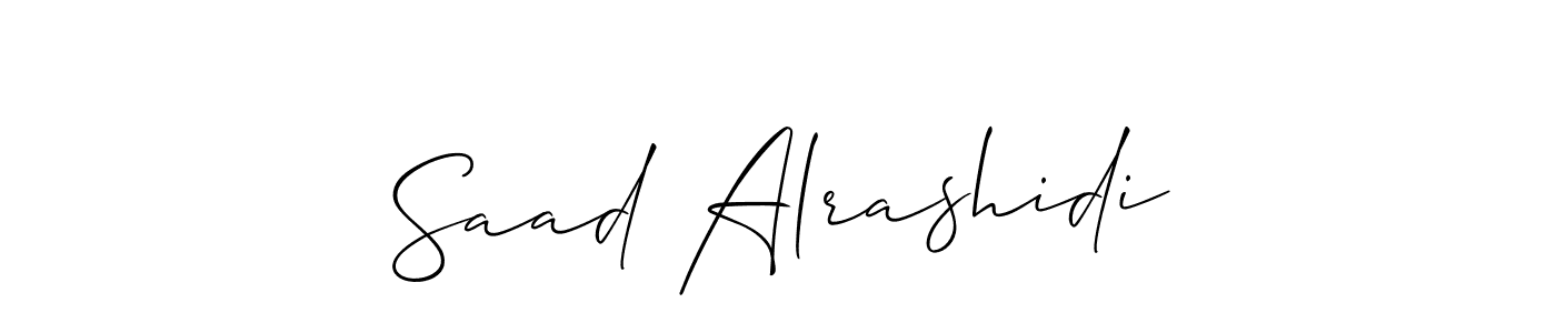 Design your own signature with our free online signature maker. With this signature software, you can create a handwritten (Allison_Script) signature for name Saad Alrashidi. Saad Alrashidi signature style 2 images and pictures png