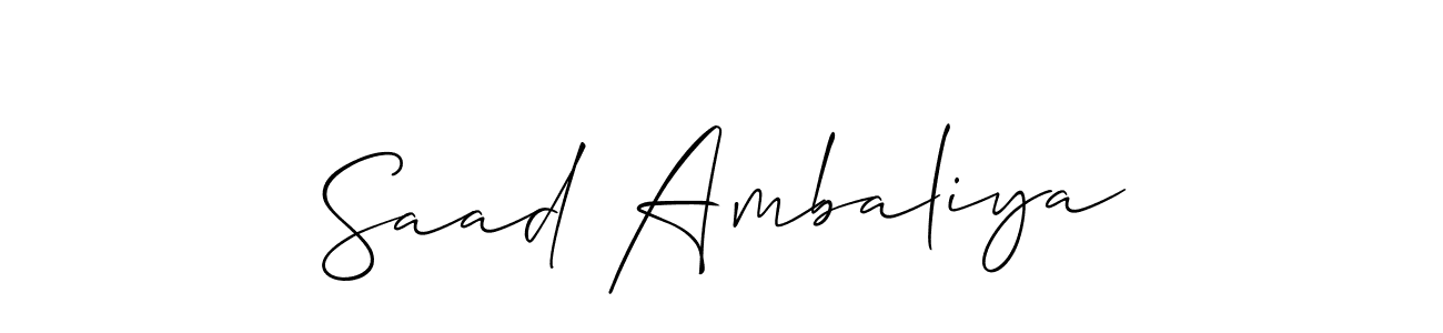 Use a signature maker to create a handwritten signature online. With this signature software, you can design (Allison_Script) your own signature for name Saad Ambaliya. Saad Ambaliya signature style 2 images and pictures png