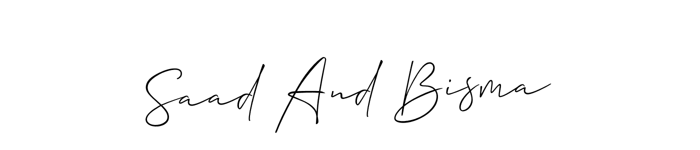 Also we have Saad And Bisma name is the best signature style. Create professional handwritten signature collection using Allison_Script autograph style. Saad And Bisma signature style 2 images and pictures png