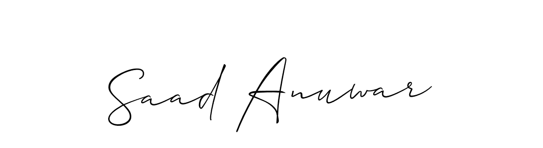 How to make Saad Anuwar signature? Allison_Script is a professional autograph style. Create handwritten signature for Saad Anuwar name. Saad Anuwar signature style 2 images and pictures png