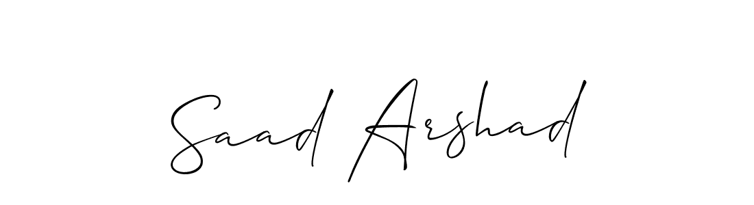 Similarly Allison_Script is the best handwritten signature design. Signature creator online .You can use it as an online autograph creator for name Saad Arshad. Saad Arshad signature style 2 images and pictures png