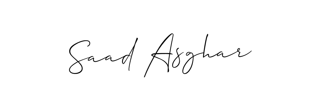 Make a beautiful signature design for name Saad Asghar. With this signature (Allison_Script) style, you can create a handwritten signature for free. Saad Asghar signature style 2 images and pictures png