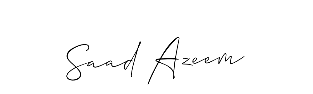 You should practise on your own different ways (Allison_Script) to write your name (Saad Azeem) in signature. don't let someone else do it for you. Saad Azeem signature style 2 images and pictures png