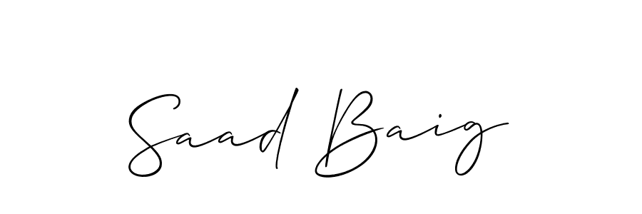 This is the best signature style for the Saad Baig name. Also you like these signature font (Allison_Script). Mix name signature. Saad Baig signature style 2 images and pictures png