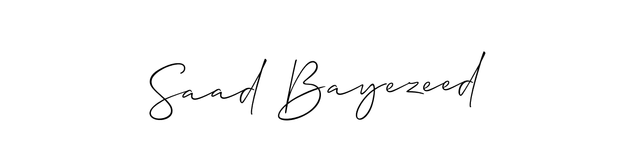 if you are searching for the best signature style for your name Saad Bayezeed. so please give up your signature search. here we have designed multiple signature styles  using Allison_Script. Saad Bayezeed signature style 2 images and pictures png