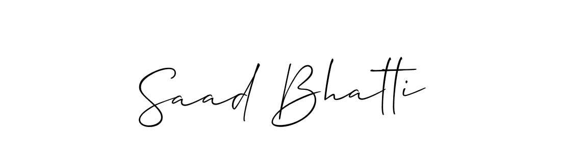 Allison_Script is a professional signature style that is perfect for those who want to add a touch of class to their signature. It is also a great choice for those who want to make their signature more unique. Get Saad Bhatti name to fancy signature for free. Saad Bhatti signature style 2 images and pictures png